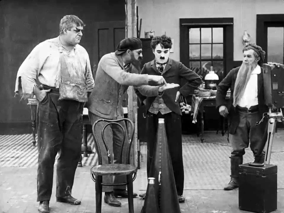 Charlie Chaplin pie fight steps